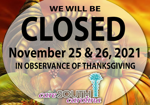 Closed November 25 & 26 for Thanksgiving Holiday
