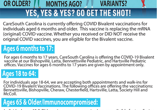 CareSouth Carolina offering COVID Bivalent Vaccines for individuals aged 6 months and older