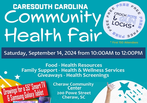 CareSouth Carolina Community Health Fair - Saturday, September 14, 2024 in Cheraw