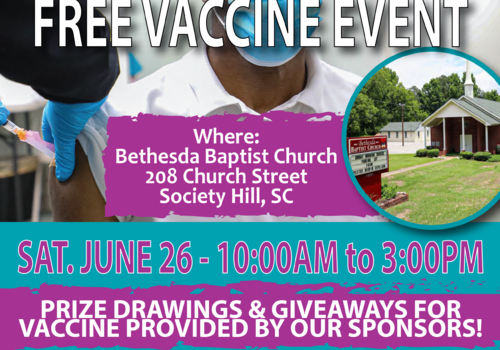 CareSouth Carolina partnering to provide two COVID-19 vaccine opportunities on Saturday, June 26