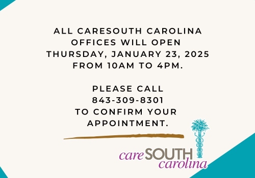 CareSouth Carolina offices Open 10am to 4pm on January 23, 2025